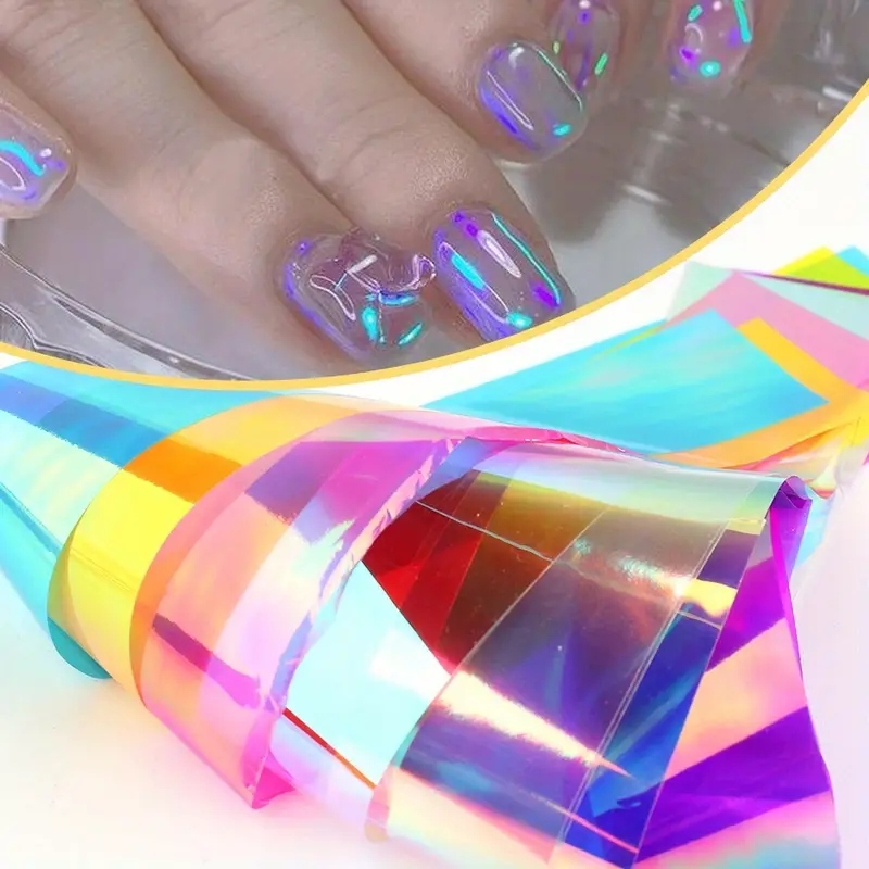 Set 10 cuộn foil giấy bóng kính aurora trang trí móng tay-ĐỒ NAIL VIỆT