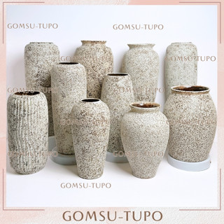 Bình gốm CỠ ĐẠI men SAN HÔ XÁM phong cách Rustic, Lọ Hoa gốm sứ TUPO Bát Tràng