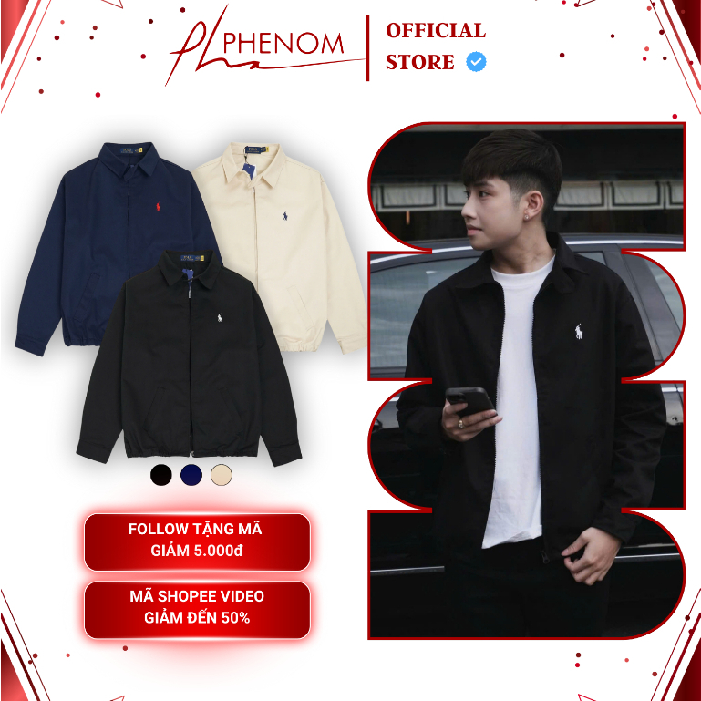 Áo khoác Ralph Lauren Thêu Ngựa Jacket chất Kaki Dày Form Âu