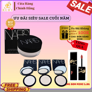 Phấn Phủ bột Nars siêu kiềm dầu hơi ánh nhũ, lì mịn da mướt, tiệm son ruby