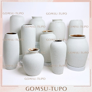 Lọ hoa gốm CỠ ĐẠI men SAN HÔ TRẮNG SỮA phong cách Rustic, Bình Hoa gốm sứ TUPO Bát Tràng