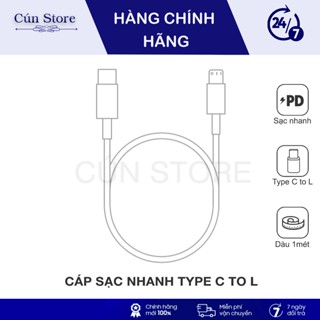 Cáp sạc nhanh Type C to L zin bóc máy, cáp sạc nhanh PD cho 12/13ProMax siêu bền | Bảo hành 12 tháng