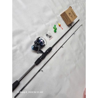  Bộ cần câu cá lure sói đen 1m65 1m8 2m1 và máy 200 tặng kèm phụ kiện như hình 