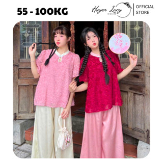 SET bộ cách tân LÔNG VŨ An Yên áo khuy ngọc kèm quần lụa duyên dáng thanh lịch hot trend Huyền Lucy Bigsize