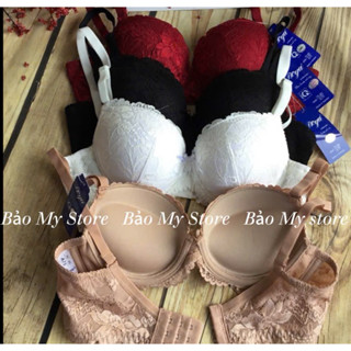 037 - Áo ngực BoYa ren mút dày siêu đẩy,siêu nâng tạo khe 3 móc cài Size (A75-B85)