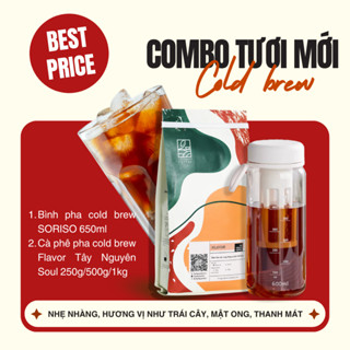 COMBO Cà Phê Cold Brew Tươi Mới 100% Arabica Cầu Đất Bình Cold Brew 650ml