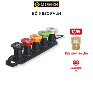  Bộ 5 béc phun tăng áp CRIKA các góc khác nhau gắn vòi xịt máy rửa xe áp lực cao - Tặng kèm khớp nối đồng 