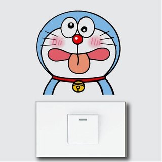 Decal dán ổ điện, sticker trang trí Doraemon dễ thương