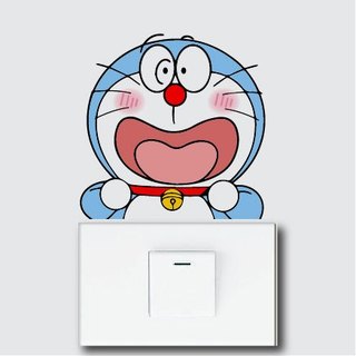 Decal dán ổ điện, sticker trang trí Doraemon dễ thương