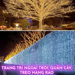 Đèn led hạt gạo 10m 20m 50m 100m giọt lệ fairylight chống nước ngoài trời quấn cây trang trí hiệu ứng nháy