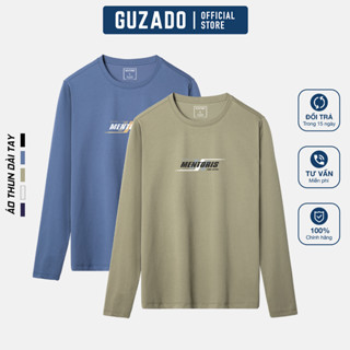 Áo Thun Dài Tay Nam GUZADO Cao Cấp, Chất Cotton Giữ Nhiệt Co Giãn Mềm Mại Thoải Mái MDT2402