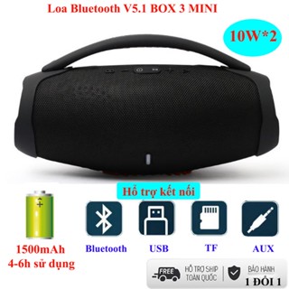  Mẫu mới Loa bluetooth 5.1 âm thanh ấm bass mạnh pin trâu Box3 mini Led công suất lớn âm thanh vòm 6D 