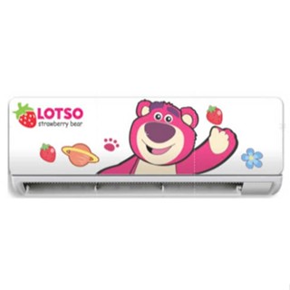 Sticker dán máy lạnh gấu dâu cute chất liệu decal siêu nét,siêu bền, sẵn keo, sẵn khuôn, chỉ việc dán