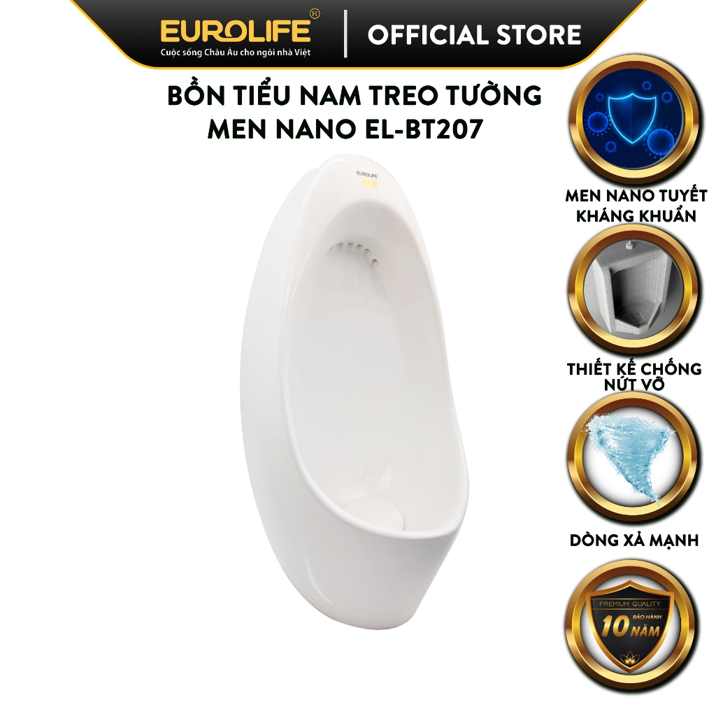 Bồn tiểu nam treo tường Eurolife EL-BT207 (Trắng)