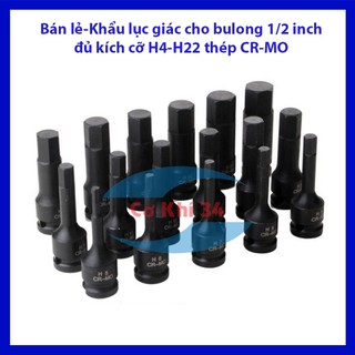 Khẩu bulong đầu lục giác Crmo 1/2 inch dài 78mm H4 H5 H6 H7 H8 H9 H10 H12 H14 H16 H17 H19 H22(ảnh thật)
