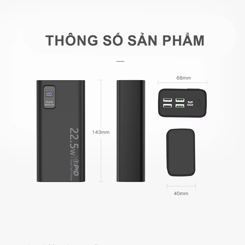 dosen pro sạc dự phòng pd22.5w 10000mah 30000mah 50000mAh pin dự phòng màn hình led tích hợp tích hợp | BigBuy360 - bigbuy360.vn