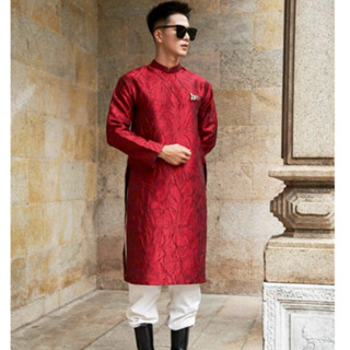 Áo Dài Cách Tân Nam Áo Dài Gấm Áo Dài Nam Bê Tráp Cách Tân Chất Liệu Gấm Vân Hàng Thiết Kế Cao Cấp