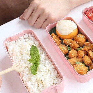 Hộp Cơm Lúa Mạch Pastel 3 Tầng Cao Cấp 900ml