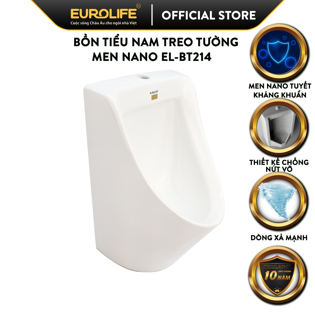 Bồn tiểu nam treo tường Eurolife EL-BT214 (Trắng)
