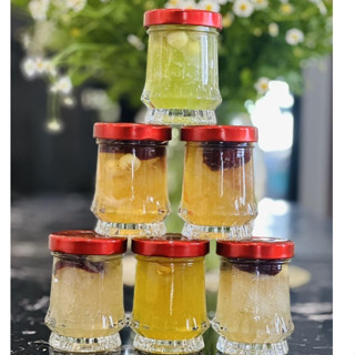 Si Hũ Thủy Tinh Chưng Yến Sen Cao Nắp Đỏ 50ml 75ml, 100ml Đựng Yến Chưng, Thực Phẩm, Gia Vị, Mỹ Phẩm