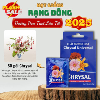 Dưỡng Hoa Lâu Tàn Chrysal [combo 50 gói] Chất dưỡng hoa tươi lâu dành cho hoa bình, không hư nước - Hạt giống Rạng Đông