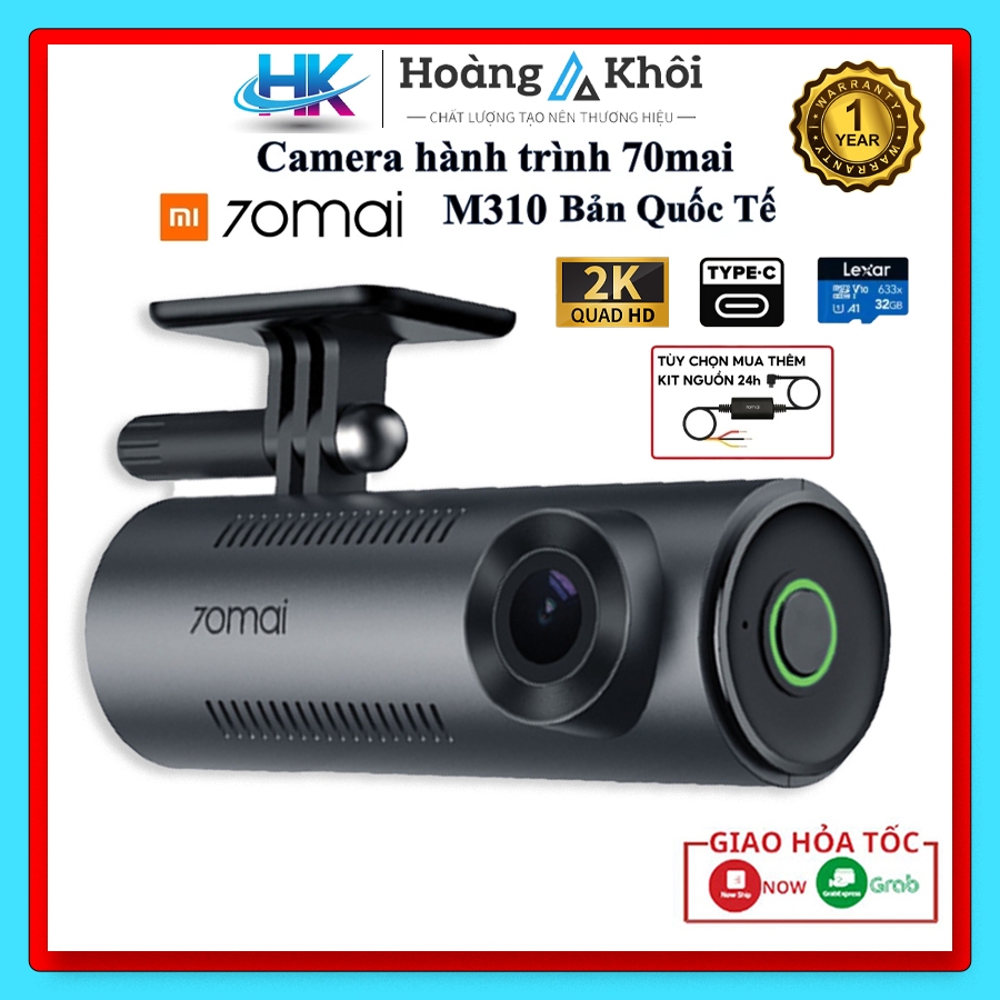 Camera hành trình 70Mai M310 Bản quốc tế, Độ Phân Giải 2K, Phát Hiện Va Chạm, Giám Sát Đỗ Xe 24h