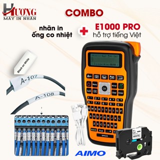COMBO Máy in nhãn E1000 Pro + 3 cuộn nhãn co nhiệt HZSE (6mm,9mm,12mm)