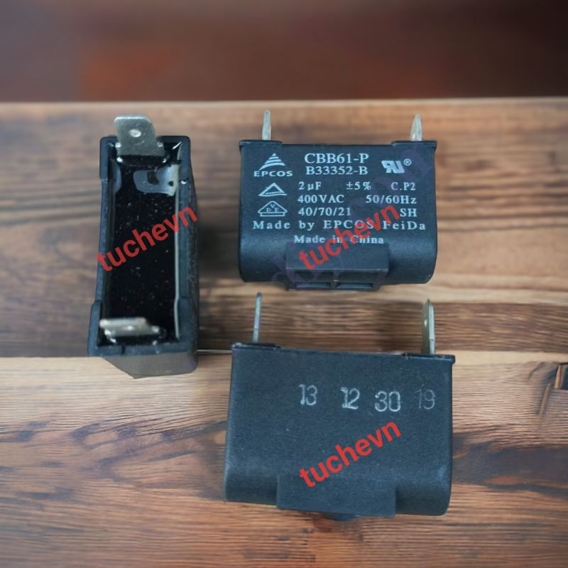 Tụ khởi động chính hãng Epcos 2uF 400v CBB61 quạt dân dụng