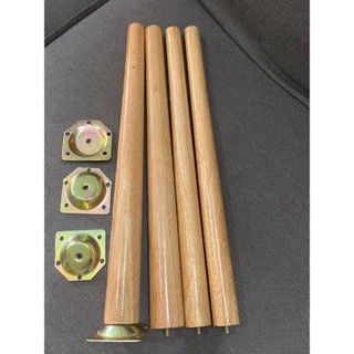 Combo 4 chân gỗ có gắn ốc vặn ren dài 60cm, dùng làm chân ghế, chân bàn trà, bàn me tây. TẶNG KÈM pad sắt khi mua chân
