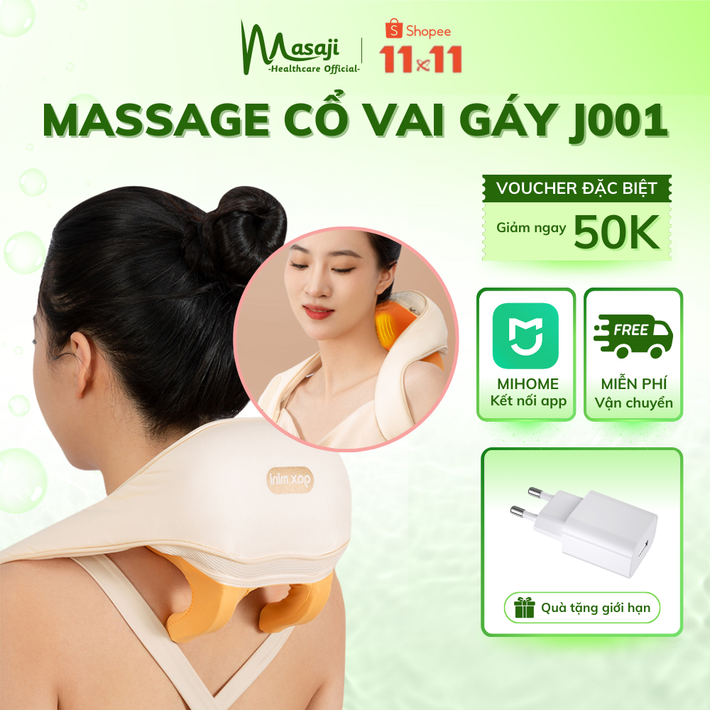 Máy massage cổ vai gáy J001 pro điều khiển từ xa qua app Mihome, massage toàn thân cải thiện sức khỏe chính hãng Masaji