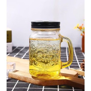 Cốc thủy tinh có quai có nắp 500ml