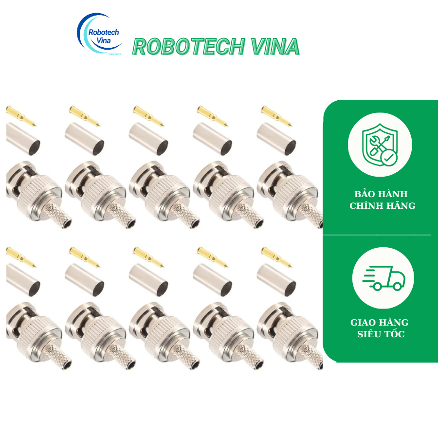 Bộ Đầu nối uốn 3 mảnh BNC Nam RG58