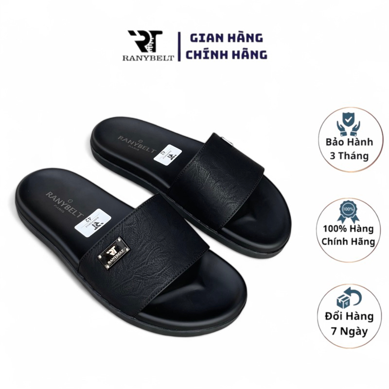 Dép da nam quai ngang, Bản Khâu Đế, RANYBELT GIÀY NAM CAO CẤP đế cao su chống trơn trượt mã RT32