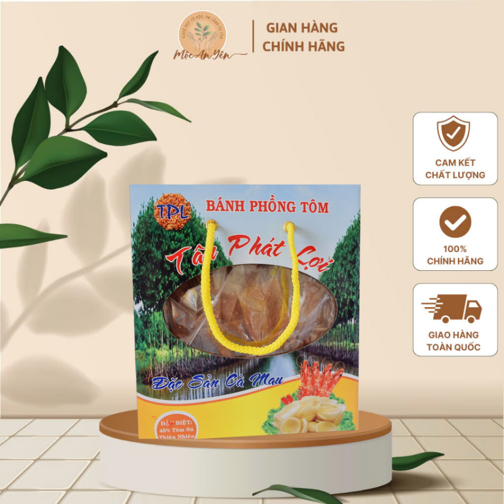 Bánh Phồng Tôm Cà Mau - Bánh Phồng Tôm Cà Mau Chứa 45% Tôm Đất Sinh Thái Tự Nhiên