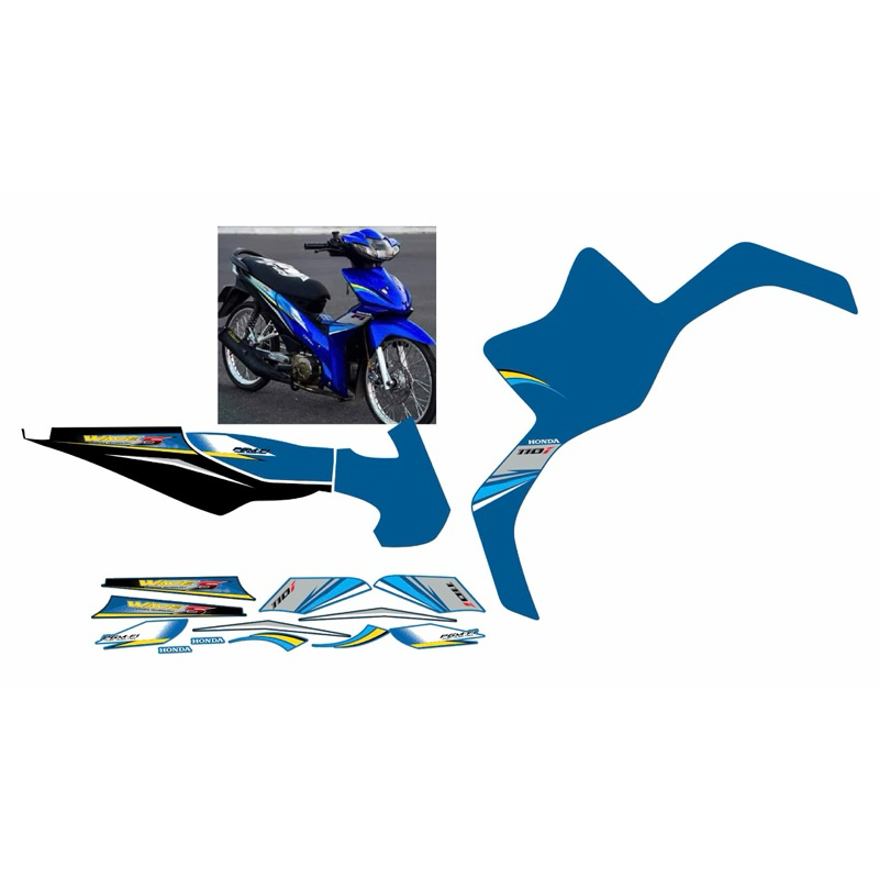 tem chế Wave Rsx 110 Wave i màu xanh đen- Tem in vi tính cao cấp