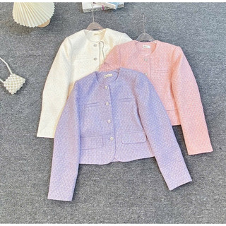 Áo dạ tweed cúc ngọc