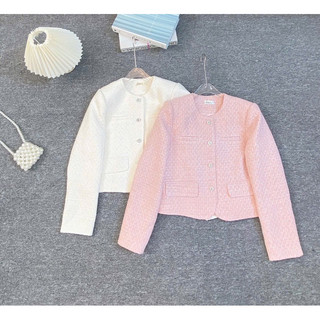 Áo dạ tweed cúc ngọc