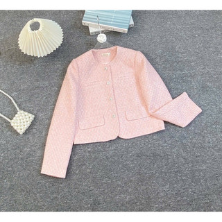 Áo dạ tweed cúc ngọc