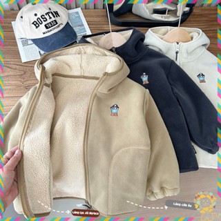 (Mới về) Áo khoác hoodie cho bé trai áo nỉ cho trẻ em áo khoác nỉ lót lông bé trai mẫu mới 2024