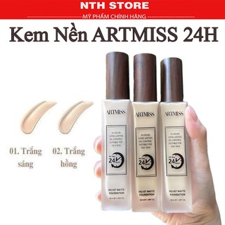  Kem nền ARTMISS 24h mỏng nhẹ lâu trôi giữ nền kéo dài cả ngày dung tích 40ml dùng cho da hỗ hợp thiên dầu 