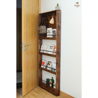  Kệ sách sau cửa FEGO size 60cm rộng rãi chống ẩm mốc không vướng lối ra vào phù hợp cho gia đình 