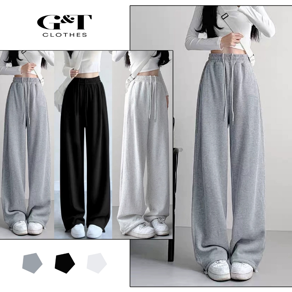 Quần Ống Rộng Chất Nỉ Hàn Mềm Mịn Chống Bai Xù Quần Nỉ Form Suông Unisex mẫu Hot 2024 GT Clothes