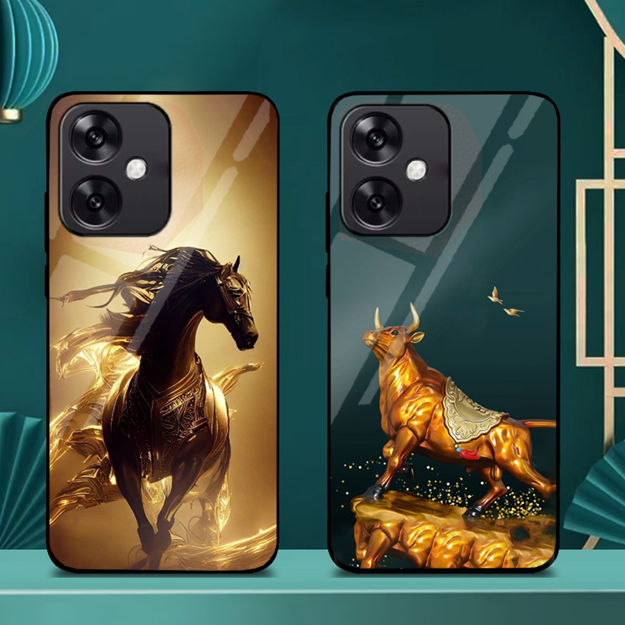 Ốp Lưng cho REDMI 13R, REDMI 13C 5G Mặt lưng kính cao cấp, thiết kế độc quyền 12 con giáp chiến binh