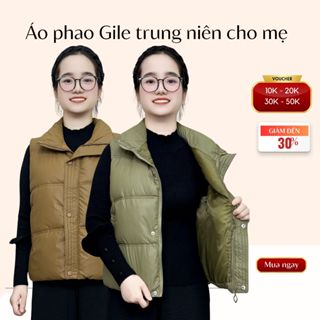 Áo khoác trung niên nữ cho mẹ, áo phao gile cho các mẹ 40 50 tuổi mặc ở nhà hay di chơi ms607