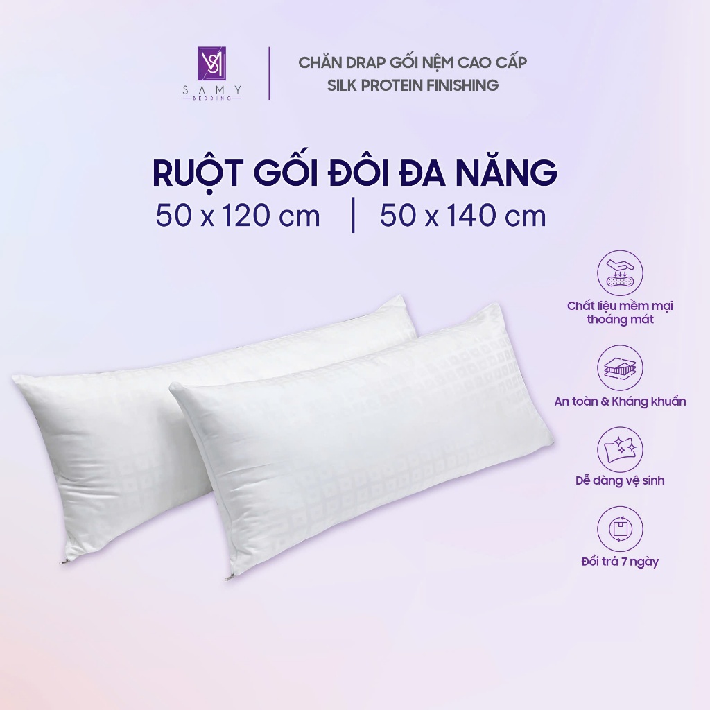 Ruột gối đôi đa năng cao cấp SAMY BEDDING siêu êm ái, nhiều công dụng
