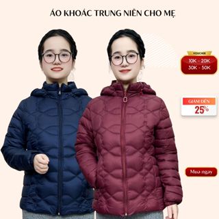 Áo khoác trung niên nữ cho mẹ, áo phao trần bông cho các mẹ 40 50 tuổi mặc ở nhà hay di chơi ms611