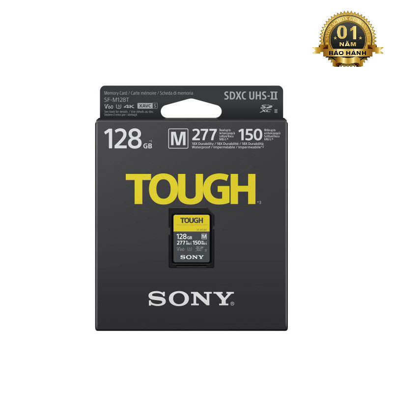 Thẻ nhớ Máy Ảnh SDXC 128GB SONY M-SERIES Touch UHS-II U3 V60 4K đọc 277MB/s ghi 150MB/s (model SF-M128T)