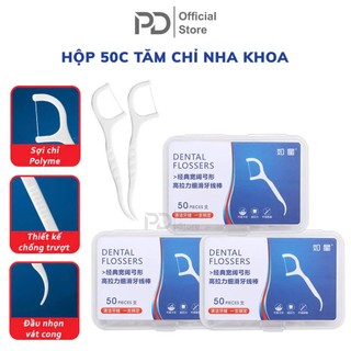 [COMBO 15 hộp 750 chiếc] Hộp 50 Cây Tăm Chỉ Nha Khoa P0377