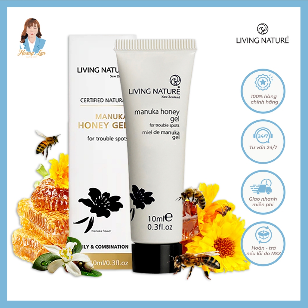 Gel loại bỏ mụn, ngừa thâm sẹo New Zealand Living Nature Manuka Honey Gel 10ml
