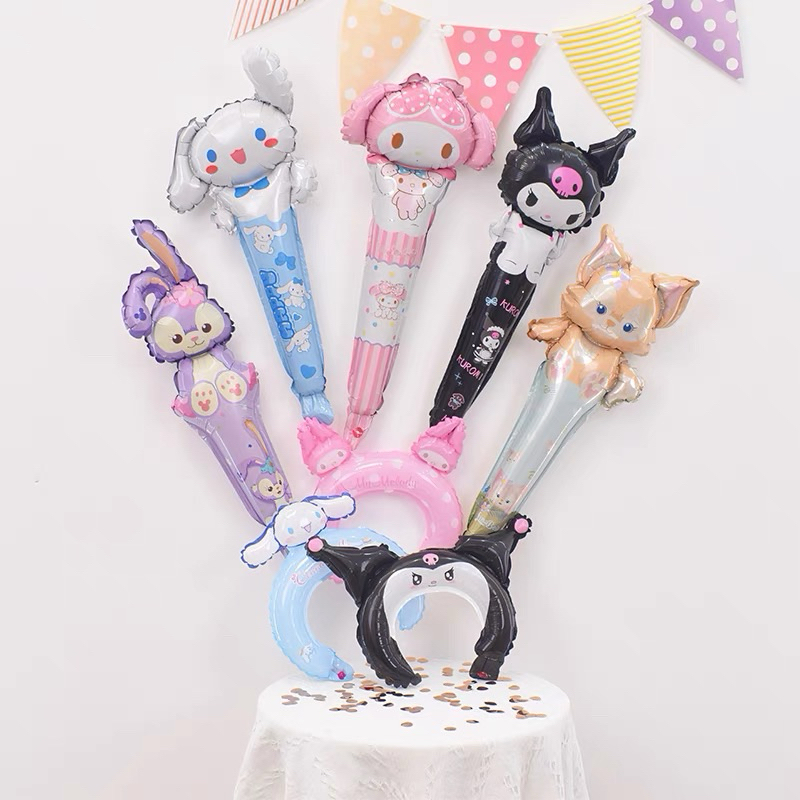 Bóng tay cầm Kuromi - Cinnamoroll - My Melody trang trí sinh nhật - quà tặng cho bé